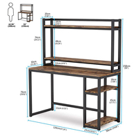 Bureau d'ordinateur de bureau personnalisé pas cher, table de bureau simple en bois avec étagère