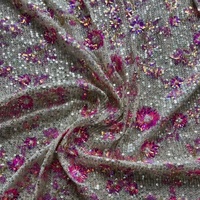 Mode paillettes 3mm maille dentelle paillettes broderie haut de gamme motif Polyester avec tissu multicolore pour les femmes désherbage robe de soirée