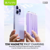 BAVIN original petit powerbank usb PC1066S charge sans fil magnétique chargeur rapide batterie externe 10000mah avec câble