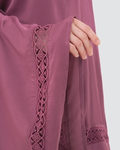 SIPO malaisien Ramadan femmes musulmanes Eid modeste indonésien 2 pièces Jilbab Abaya musulman dentelle Kurung Satin tuding Telekung - Product Image 5