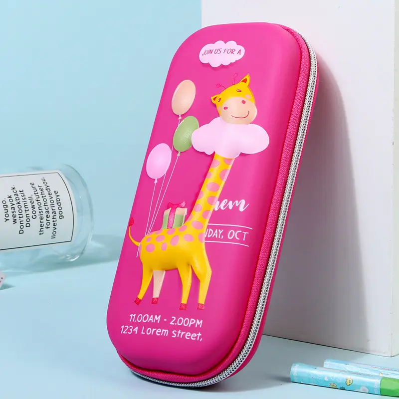 Giraffe 3D Hardtop Feder mäppchen für Schüler Schul bedarf Organizer Box Stift beutel halter für Kinder Jungen Mädchen Kleinkinder