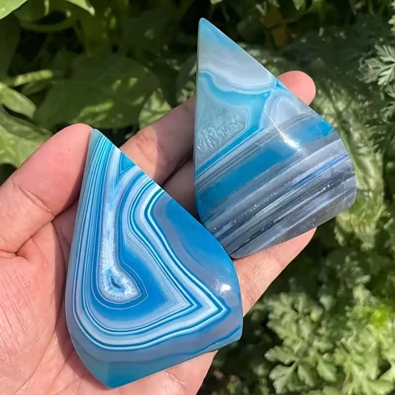 Goutte d'eau en agate bleue
