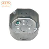Boîte de jonction octogonale en acier prégalvanisé de 4 pouces, profondeur 2-1/8 pouces, boîte de sortie électrique compatible avec les conduites et connecteurs EMT
