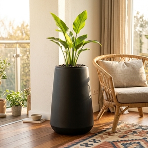 Maceta de Óxido de Magnesio Pulida a Mano, Estilo Nórdico, para Interiores, Contenedor de Plantas de MgO para Escritorio - Product Image 3