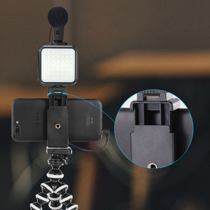 KIT-03LM Smartphone vidéo filaire Microphone support de téléphone trépied support lumière LED Vlogging Kits micro pour Youtube <span class=keywords><strong>TikTok</strong></span> Live - Product Image 1