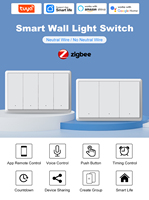 Interruptor Inteligente ZigBee 3.0 Sin Cable Neutro, Interruptor de Luz de Pared Inteligente para Estados Unidos, Control por Voz con APP, Compatible con Tuya y Alexa