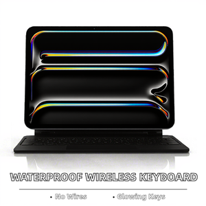 คีย์บอร์ดแทร็คแพดไร้สายบลูทูธแบบกันน้ำรุ่นใหม่ ไฟ LED แบ็คไลท์เจ็ดสี <span class=keywords><strong>ขนาด</strong></span>เต็ม แม่เหล็กยึดติด สำหรับ <span class=keywords><strong>iPad</strong></span> <span class=keywords><strong>Pro</strong></span> 10.9/<span class=keywords><strong>11</strong></span> <span class=keywords><strong>นิ้ว</strong></span> - Product Image 2