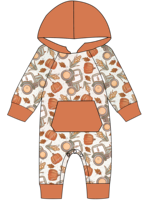 Barboteuse à capuche ODM OEM pour tout-petits Super Skin-friendly Kids Casual and Daily Adorable Prints Onesie Unisex for Domestic Life