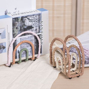 XUHENGZAOWU Serre-livres en corde faits à la main, organisateur de bureau vertical en fer multicolore pour la décoration de la maison et du bureau - Product Image 2
