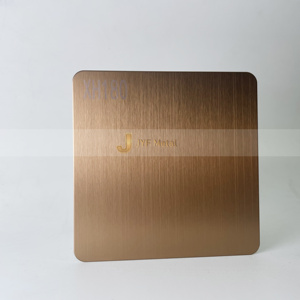 EX781 Factory PVD Coated Rose Gold <b>Brushed</b> Stainless Steel Sheet 304 4x8 Anti-Tarnish <b>Plate</b> with Bending & Cutting Services - Product Image 1