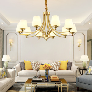 Lámpara colgante de estilo americano <span class=keywords><strong>LED</strong></span> Moderna Villa de lujo Sala de estar Estudio Comedor Candelabro - Product Image 5