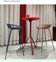 Chaise de bar en fer simple de style nordique 2025, tabouret haut d'extérieur, café, métal, créatif, moderne, restaurant, hôtel, salle à manger, salon
