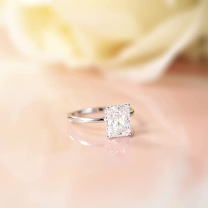 Anillo de Compromiso CANNER de 3 Quilates, Anillo de Promesa, Corte Radiante, Solitario, Circonita Cúbica, Anillo de Boda - Product Image 3
