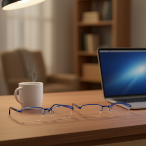 Gafas de lectura rectangulares sin montura con filtro de luz azul para hombres y mujeres, de +1.00 a +4.00 de potencia, montura negra, lentes transparentes - Product Image 2