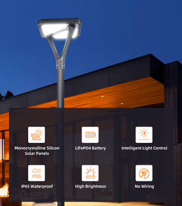 HK Mistai โคมไฟสวนพลังงานแสงอาทิตย์กันน้ำ Ip65 4G 1500LM 3000K-6000K อลูมิเนียม LED โคมไฟภูมิทัศน์กลางแจ้ง - Product Image 2