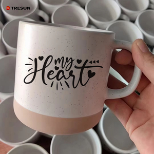 Tasse à café en grès personnalisée avec logo personnalisable, créative, noire et blanche, gravée au laser, <span class=keywords><strong>anniversaire</strong></span>, poterie, argile - Product Image 1