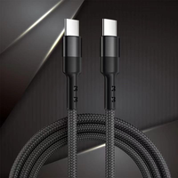 Câble de charge rapide USB C vers USB C de haute qualité 60W en nylon tressé 3A, câble de chargeur USB C PD 60W pour iPhone