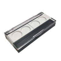 Palette de fards à paupières vide à double couche coulissante, couvercle transparent, étui pour blush, conteneur cosmétique en plastique pour poudre et fards à paupières