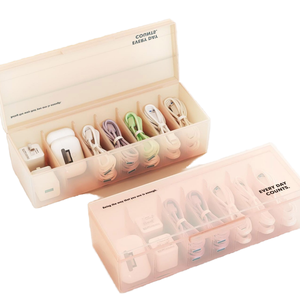 Caja de Plástico <span class=keywords><strong>para</strong></span> <span class=keywords><strong>Cables</strong></span> de Oficina con Tapa, 7 Compartimentos, Organizador de <span class=keywords><strong>Cables</strong></span> Extra Grande, Accesorios <span class=keywords><strong>para</strong></span> Cajones de Escritorio - Product Image 1