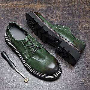 Formal shoes for men Business casual shoes made genuine <b>leather</b> breathable thick sole English style heightening <b>work</b> wear shoes - Product Image 2