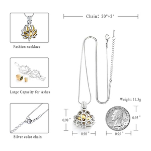 Liontin bunga teratai Mini kenang-kenangan Urn baja nirkarat kremasi perhiasan abu kalung Memorial pesona Honoring cinta - Product Image 2