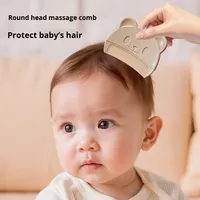 Peine de bebé en forma de oso Unisex, peine de plástico para recién nacido, peine de extracción para lavar y quitar el cabello, tapa de cuna