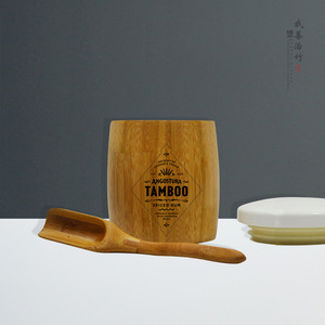 <b>Bamboo</b> Tea Canister Airtight Storage Cylinder Yellow Lid Spice <b>Container</b> For Tea Packaging - Product Image 3