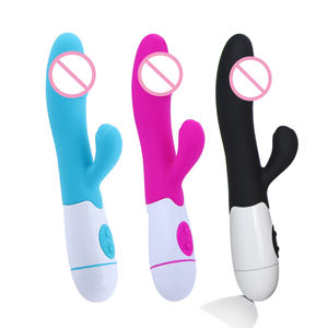 Vibrador de Clítoris y Punto G de Silicona con Doble Conejo y 30 Velocidades para Mujeres, Juguetes Sexuales con Pilas - Product Image 1
