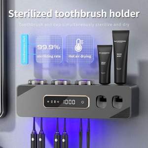 Stérilisateurs de brosses à dents <span class=keywords><strong>électrique</strong></span>s intelligents tout-en-un, stérilisation profonde, séchage rapide, support de brosses à dents avec double distributeur de dentifrice - Product Image 6