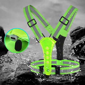 Giubbotti di sicurezza a LED personalizzati per vigili del fuoco giubbotto di sicurezza cintura riflettente gilet alta visibilità Flash LED - Product Image 4