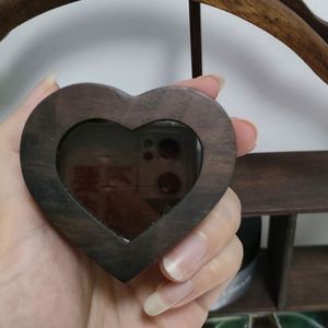 Boîte à bague en bois en forme de cœur avec <span class=keywords><strong>fenêtre</strong></span> transparente pour demande en mariage - Product Image 5