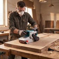 Ponceuse à bande portative à vitesse variable certifiée CE 1400W pour la menuiserie professionnelle et les projets de bricolage