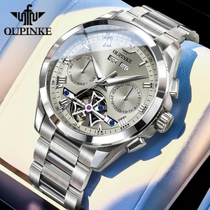 Montre homme OUPINKE 3281, tourbillon, chronographe multifonctionnel, mécanique, étanche 50M, luxe, haute qualité, Reloj - Product Image 1