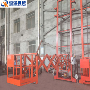 Plateforme élévatrice à ciseaux mécaniques Hengqiang, 1000 kg, plateforme de travail industrielle en acier avec garde-corps - Product Image 1
