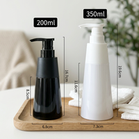 Flacon cosmétique noir 200 ml, flacon rond en plastique PET personnalisé, emballage de luxe pour produits de soin de la peau