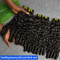 Capelli Umani Ricci Brasiliani a Spirale 100% Vergini, Voluminosi per Extension Ricci, Nero Naturale, Doppia Trama a Macchina, 100g-110g, Permanenti