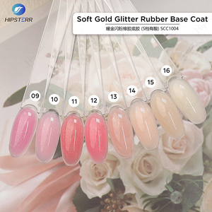 Soft Gold <b>Glitter</b> Rubber Base Coat High Toughness Quality Colors Rubber Base Gel Base Coat <b>Nail</b> Gel Polish Bulk OEM - Product Image 1