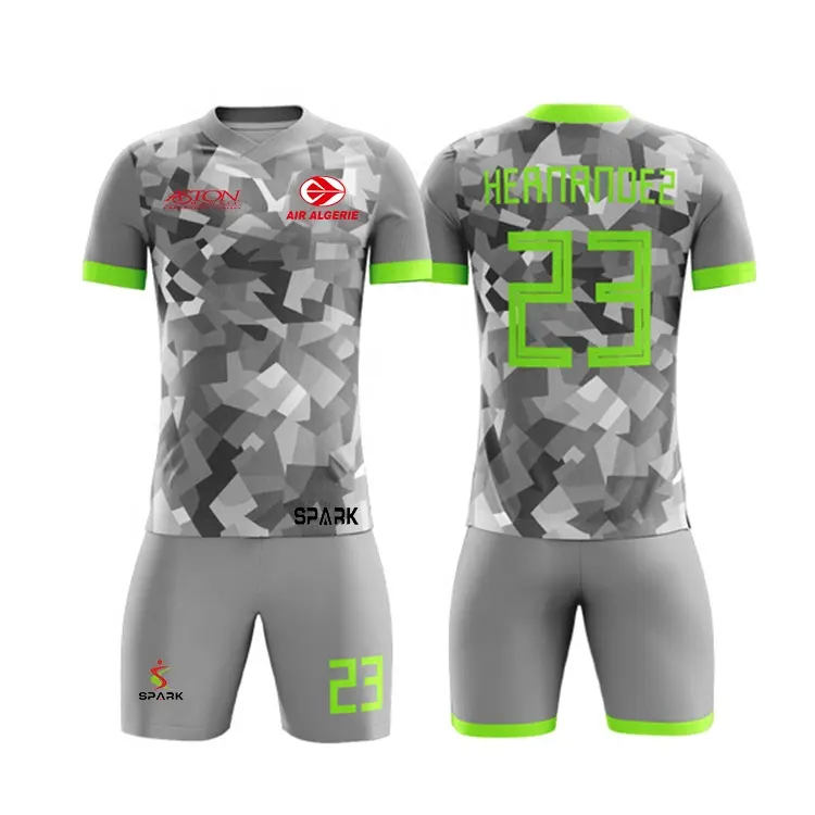 Wholesale Sublimation Custom Men Training Soccer Kit Set Uniforms Designs Soccer Uniform Football Jersey