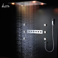 Plafonnier thermostatique SUS304, grand pommeau de douche Led avec pluie et Jet latéral, salle de bain, vente en gros,