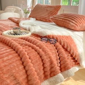 ผ้าห่มขนแกะสีแสดเข้มนุ่มสบายสำหรับโซฟาในฤดูหนาว - Product Image 4