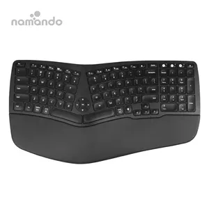 Bàn Phím Công Thái Học Không Dây Với Trackball Và Bánh Xe Cuộn USB 2.4G Bàn Phím Tách Yên Tĩnh Với 16 Phím Đa Phương Tiện