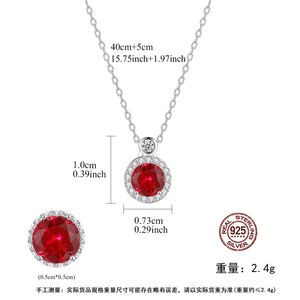 Women's 925 <b>Silver</b> Jewelry <b>Set</b> Zircon <b>Necklace</b> Earrings Ring Classic Wedding Party Gift Fine Jewelry Rhodium Plated - Product Image 2