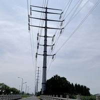 Poteau de ligne électrique aérienne 9m 10m 12m en acier galvanisé, tour électrique de transmission ou poteau