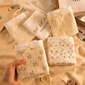 Culotte Hipster Femme Style Français Quotidienne Confortable Respirante en Coton Pur 5A Tricoté Anti-Bactérien Taille Moyenne - Product Image 6