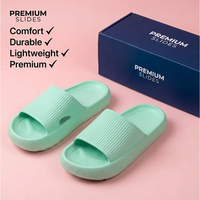 Claquettes épaisses en EVA pour femmes, semelle moelleuse côtelée effet nuage, antidérapantes, pour chambre et maison, tendance