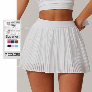 Zomerse ademende workout tennis kleding met ingebouwde shorts, workout fitness golf tennis rokjes met zak - Product Image 1