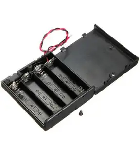 6V 4 X AA Battery Holder Case Slot Holder Plastic Storage Box With OFF/ON Switch Wires For RC Parts For Output DC 6V