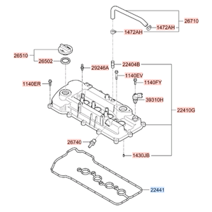 Junta <span class=keywords><strong>de</strong></span> la <span class=keywords><strong>Tapa</strong></span> <span class=keywords><strong>de</strong></span> Balancines Resistente a Altas Temperaturas y a <span class=keywords><strong>Fugas</strong></span> <span class=keywords><strong>de</strong></span> <span class=keywords><strong>Aceite</strong></span>, para <span class=keywords><strong>Motor</strong></span> Automotriz, 22441 03170 para Hyundai Kia - Product Image 2