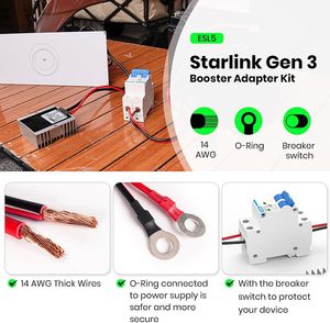 Starlink star3 Starlink güç dönüştürücü 12V için fabrika fiyat 3M devre kesici + dairesel pil terminali ile 57V 3A - Product Image 5