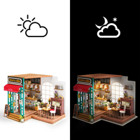 Robotime Rolife Contact Obtenez une réduction Bois Artisanat DG109 Simon's Coffee Gift Kit 3D Wooden Puzzles DIY Miniature House